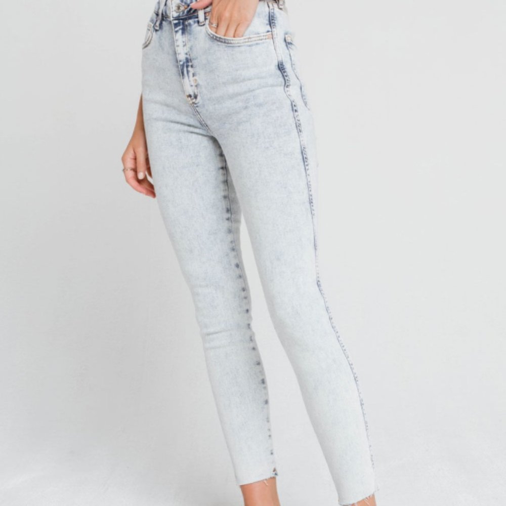 NWOT Free People Jeans Raw High Rise Jeggings - Picture 3 of 6